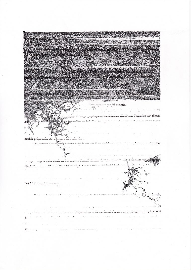 Lettre de motivation #2 - dessin à l’encre de Chine et impressions jet d’encre sur papier, 21 X 29,7 cm 2014