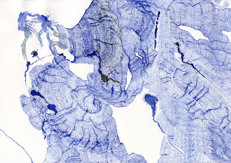 Amorces (#3 - Bleus) Aquarelle sur papier
30 X 40 cm
2021 - Collection D. et F. Guerlain