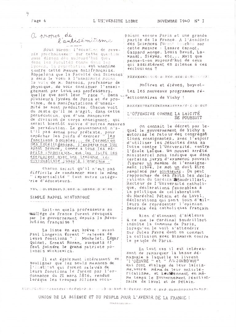 L'Université libre (Page 4)
Encre et impression sur papier
21 X 29,7 cm
2021