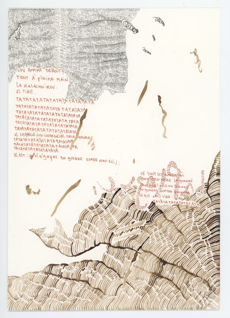 Notes (Wajdi Mouawad)
Encre sur papier
14, 8 X 21 cm
2021