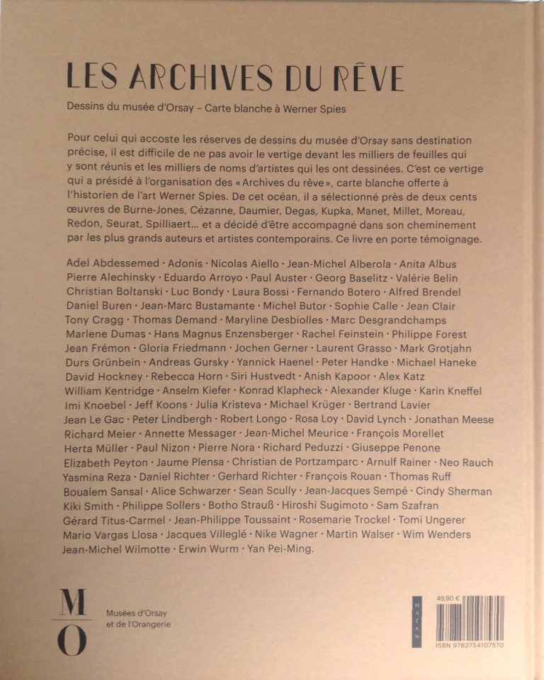 Dos catalogue Archives du rêve