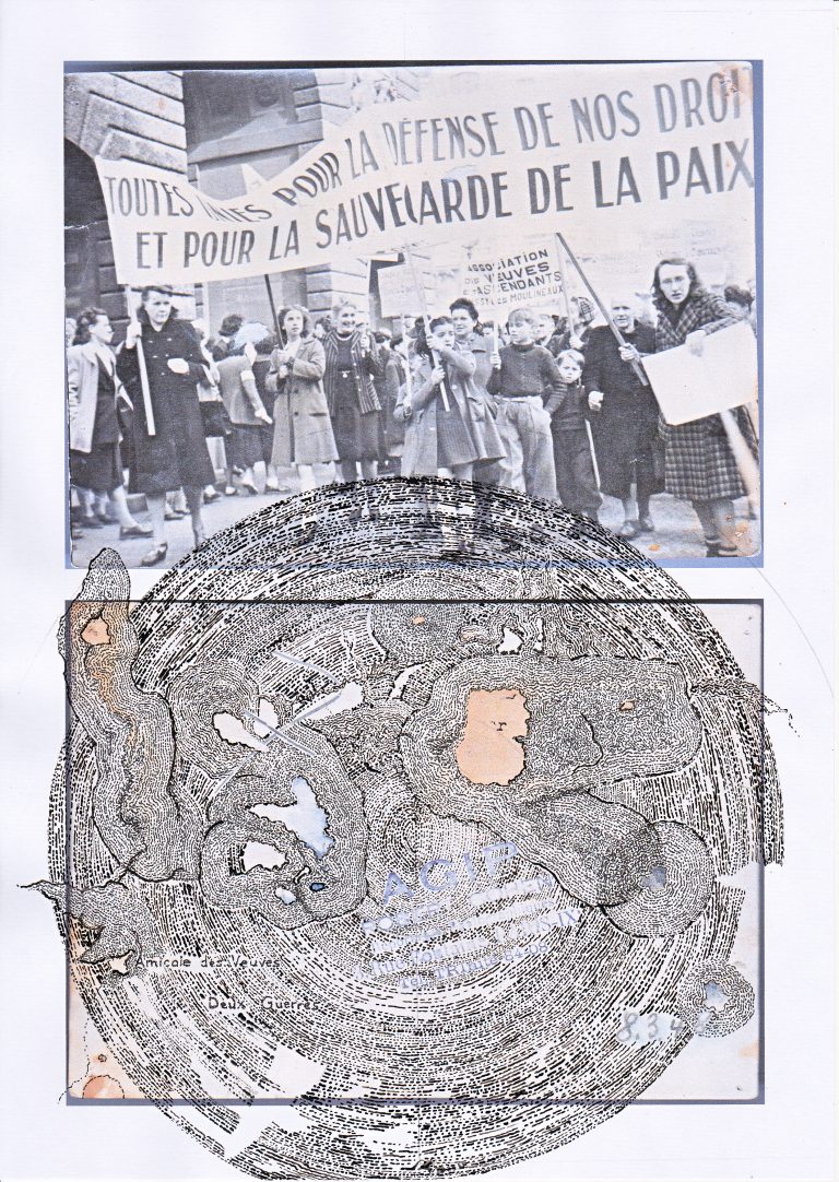 Sauvegarde de la paix, dessin à l'Encre de Chine, crayon et impression jet d’encre sur papier. 21X29,7 cm 2016.