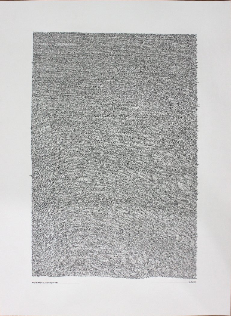 Remplir Le monde, 5 juin 2025 - Dessin à l'encre et crayon sur papier - 45 X 61 cm - 2025